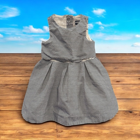 Janie and Jack Santorini Sunset 6-12 Months Navy/White Nautical Stripe Dress - Picture 8 of 8